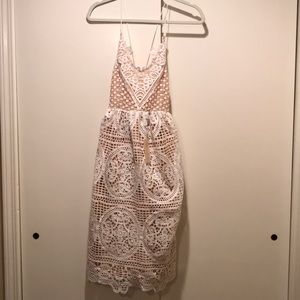 White Lace Midi Dress